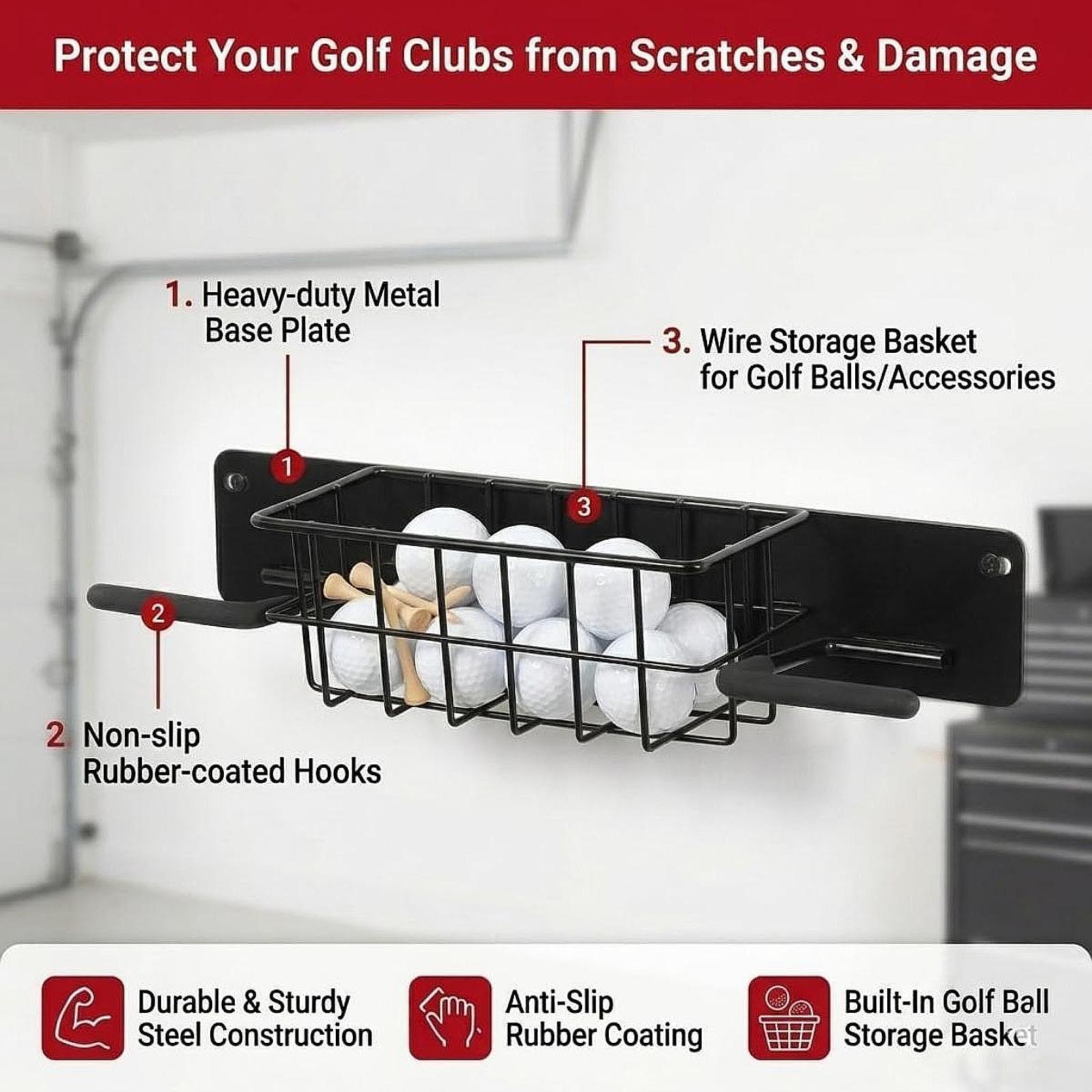 Support mural pour équipement  - Golf Equipment Garage Organizer avis et prix