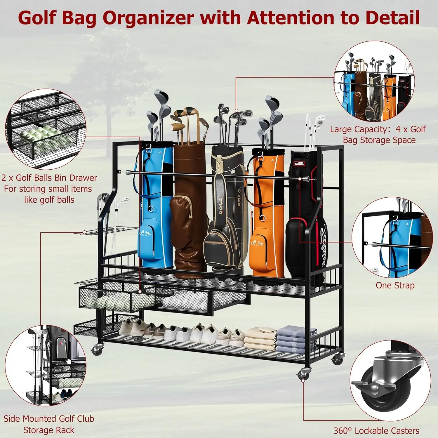 Étagère de rangement multifonc - Golf Equipment Garage Organizer avis et prix