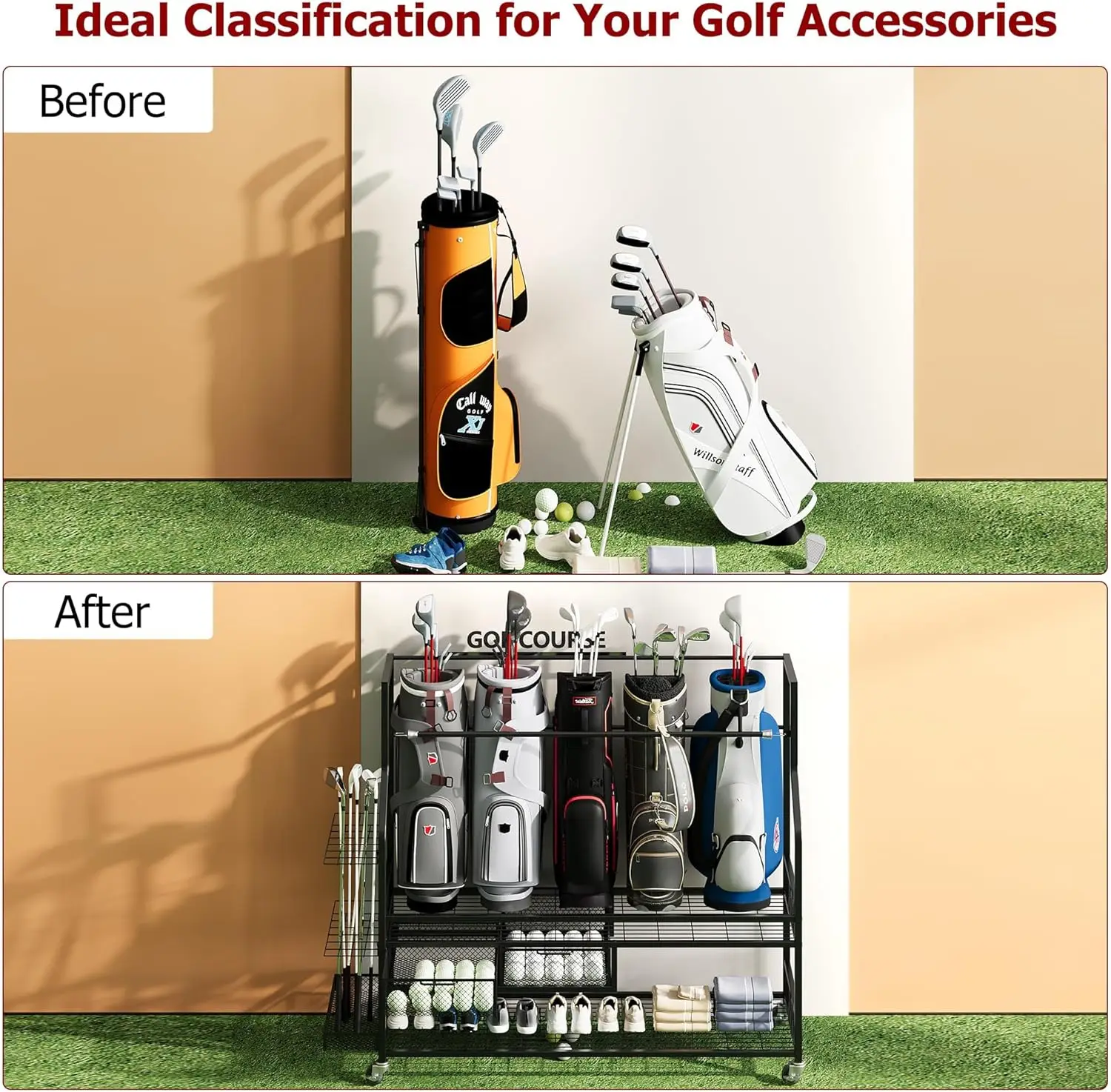 Étagère de rangement multifonc - Golf Equipment Garage Organizer avis et prix