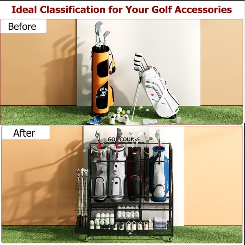 Support de rangement pour sacs - Golf Equipment Garage Organizer avis et prix