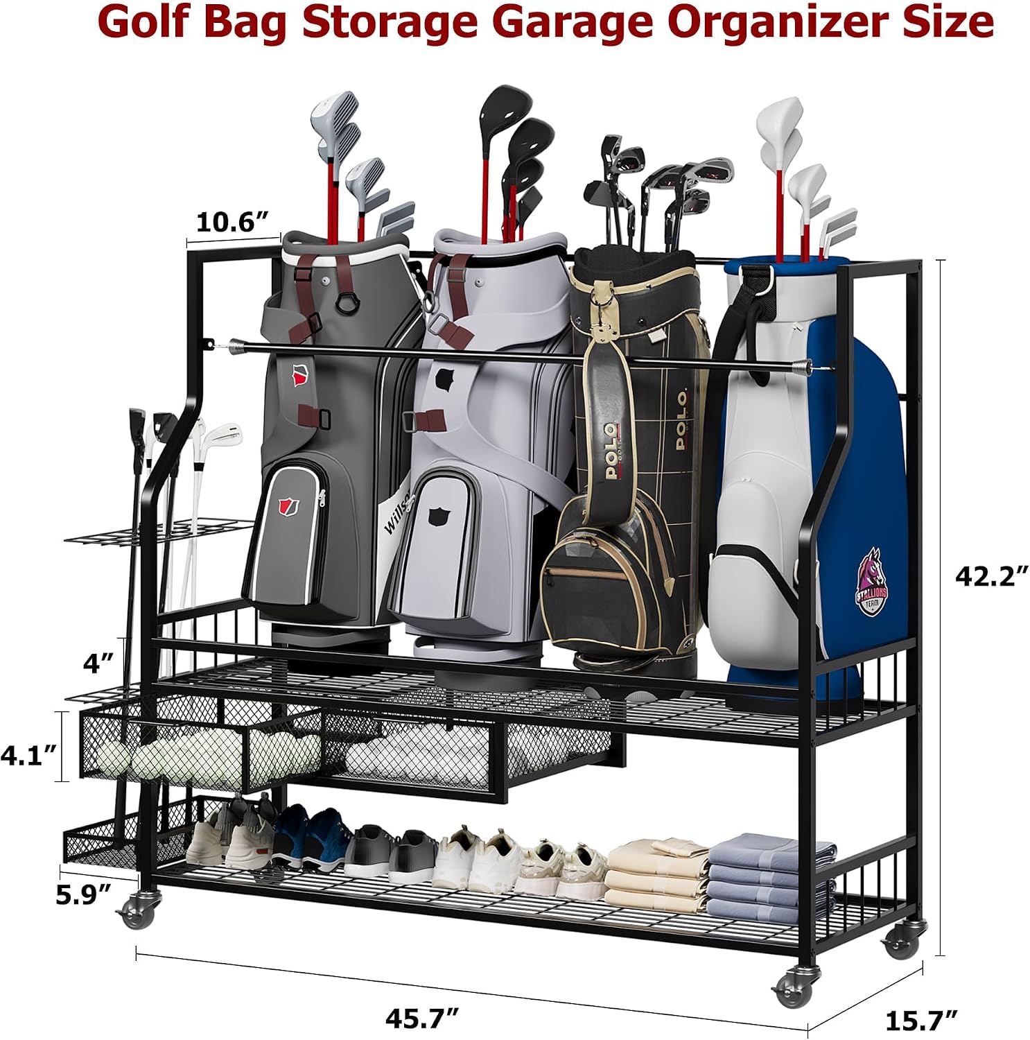 Support de rangement pour sacs - Golf Equipment Garage Organizer avis et prix